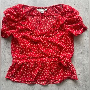 Forever 21 Red Floral Women's Top NWOT Size S/P
